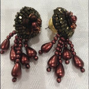 Ladies Bronze 2" Drop Earrings for Pierced Ears